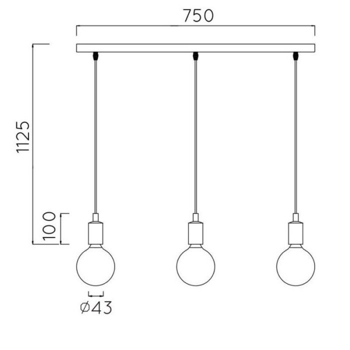 Suspension moderne noire, Fix