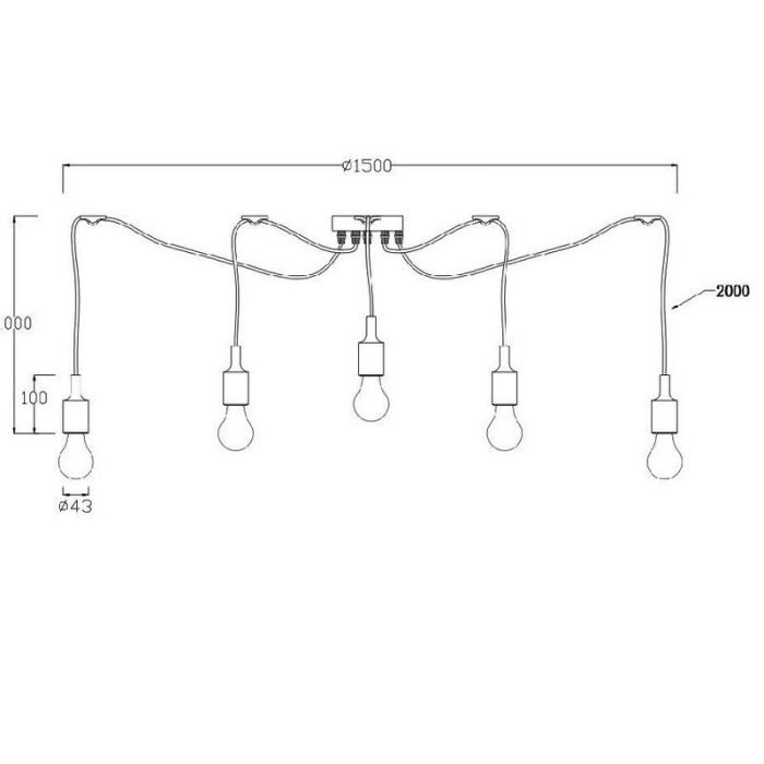Suspension moderne noire, Fix