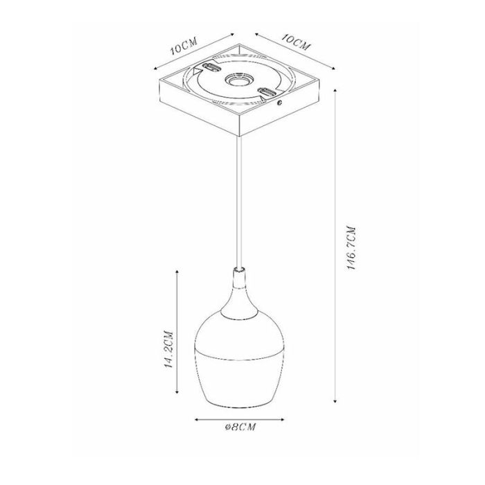 Suspension salle de bain moderne noir, Preston, IP44