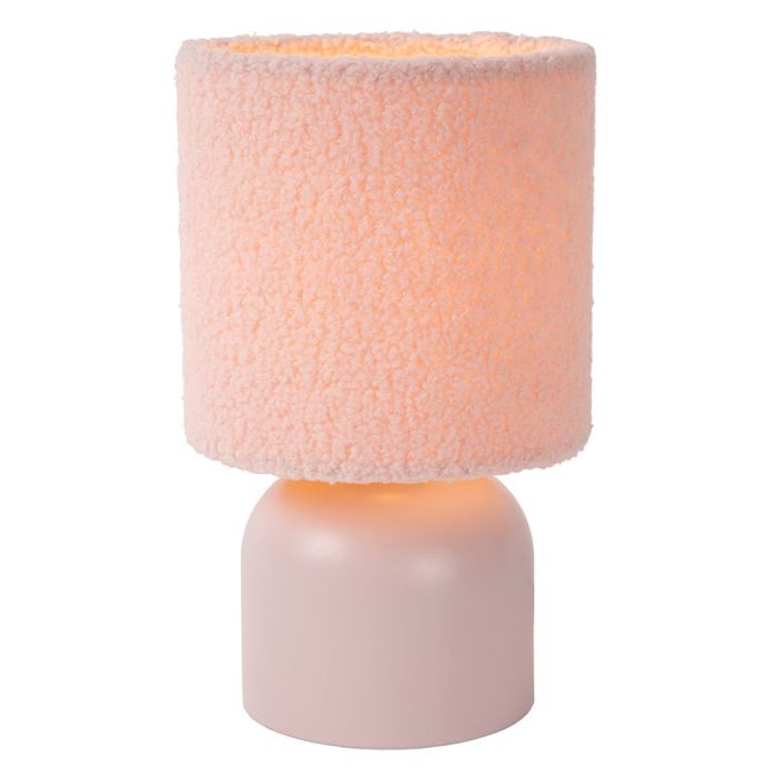 Lampe de table vintage rose, Woolly, avec interrupteur