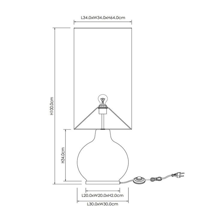Lampadaire rétro vert, Esterad, avec interrupteur