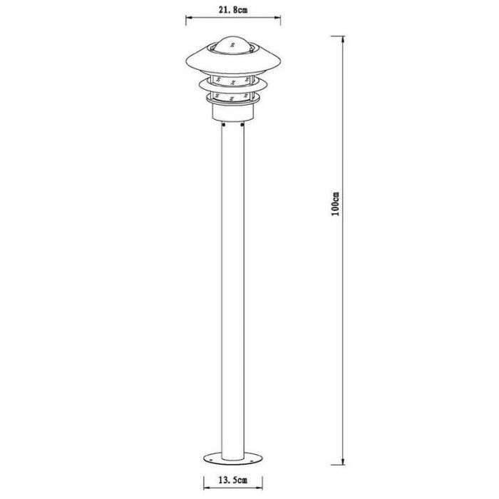 Candélabre extérieur moderne chromé, Zico, IP44