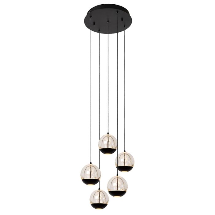 Suspension moderne noire, Sentubal, 5,2W, 2700K LED