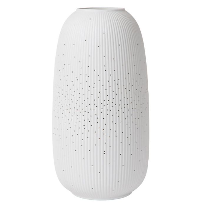 Lampe de table en céramique blanche, Flores, avec interrupteur