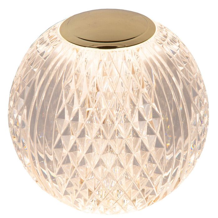 Lampe de table moderne transparente, Cintra, 2W, 2700K LED, gradable en 3 étapes