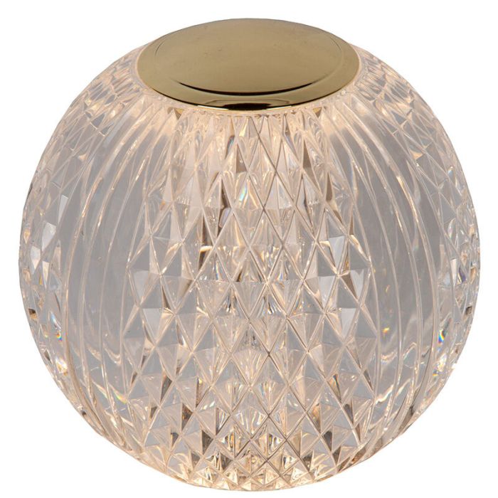 Lampe de table moderne transparente, Cintra, 2W, 2700K LED, gradable en 3 étapes