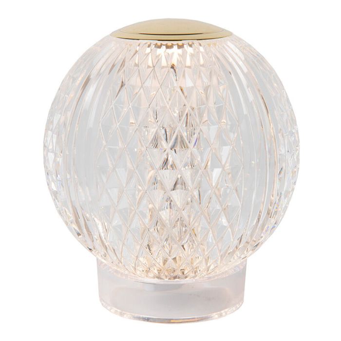 Lampe de table moderne transparente, Cintra, 2W, 2700K LED, gradable en 3 étapes