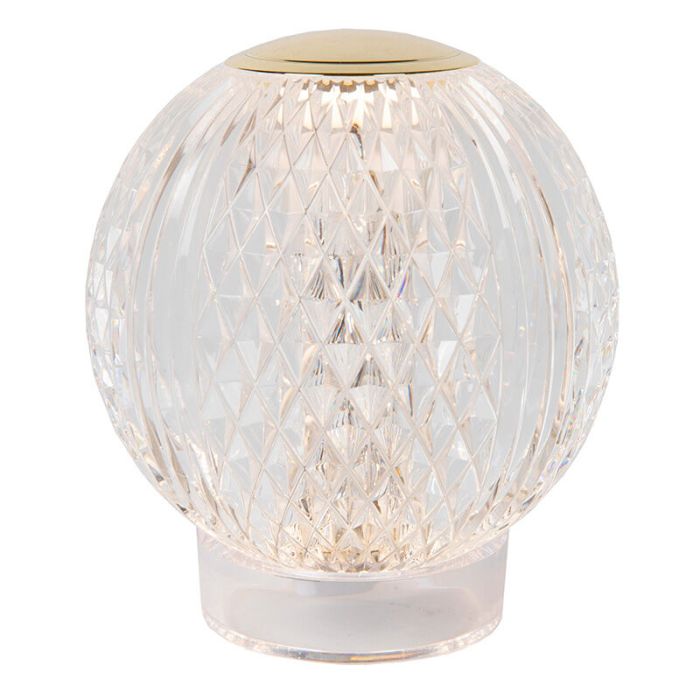 Lampe de table moderne transparente, Cintra, 2W, 3000K LED, gradable en 3 étapes