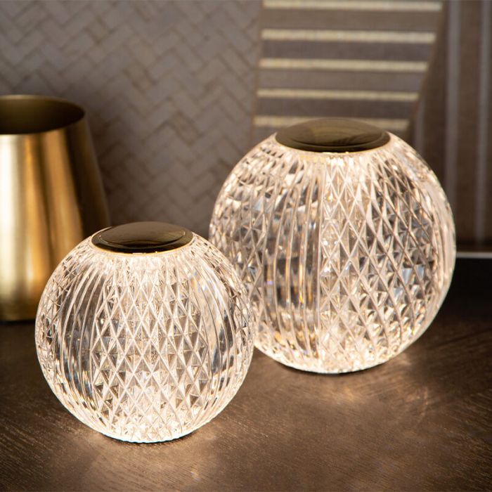 Lampe de table moderne transparente, Cintra, 2W, 3000K LED, gradable en 3 étapes