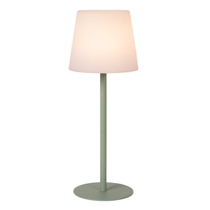 Lampe de table d'extérieur rechargeable moderne verte, Tyon, 2W, 2700K LED, IP65, avec variateur tactile