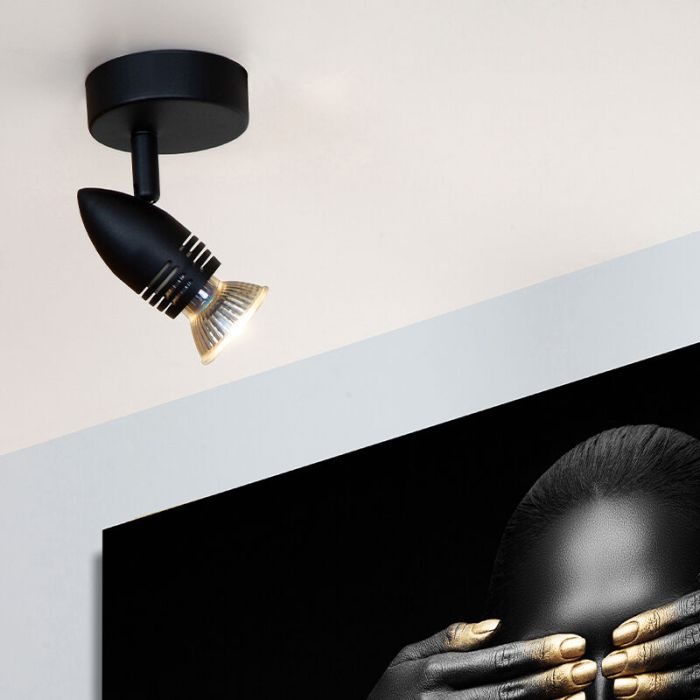 Spot plafond moderne noir, Caro