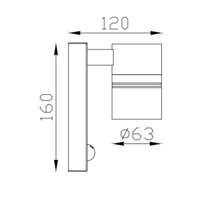 Applique extérieur avec détecteur de mouvement en métal chromée, Arne, IP44