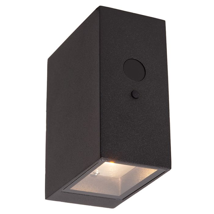 Applique solaire extérieur moderne noire, Bolton, 1W, 2850K LED, IP54
