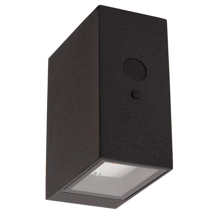 Applique solaire extérieur moderne noire, Bolton, 1W, 2850K LED, IP54