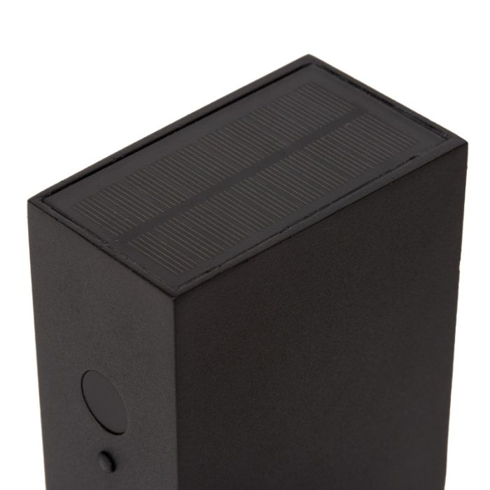 Applique solaire extérieur moderne noire, Bolton, 1W, 2850K LED, IP54