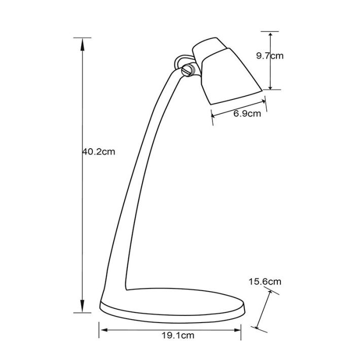 Lampe de bureau classique noire, Ludo, 4,5W, 3000K LED, avec interrupteur