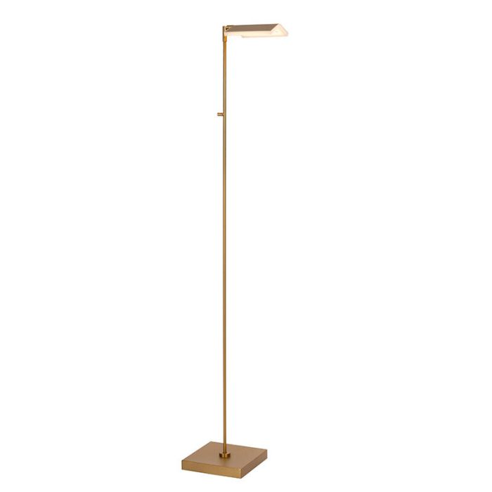 Lampadaire liseuse moderne laiton, Aaron, 12W, 2700K LED, avec variateur tactile