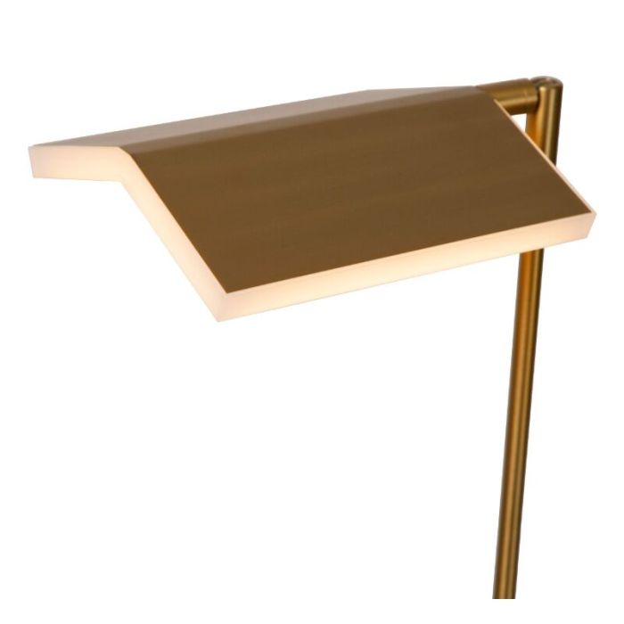 Lampadaire liseuse moderne laiton, Aaron, 12W, 2700K LED, avec variateur tactile