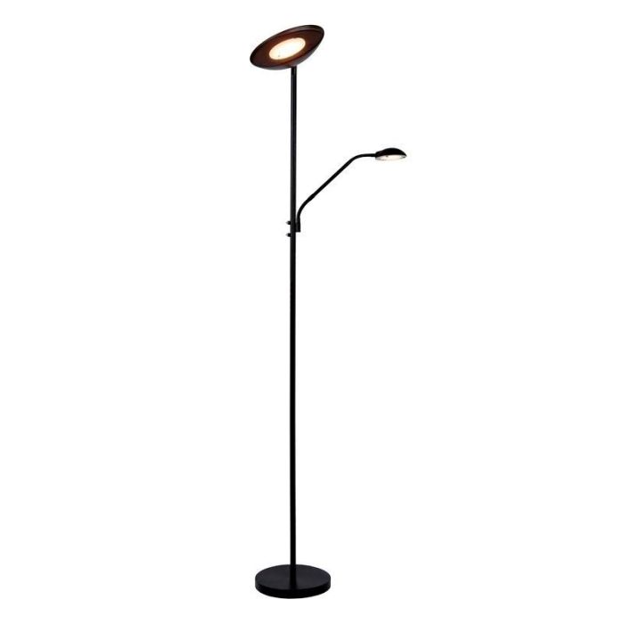 Lampadaire liseuse moderne noir, Zenith, 20W, 3000K LED
