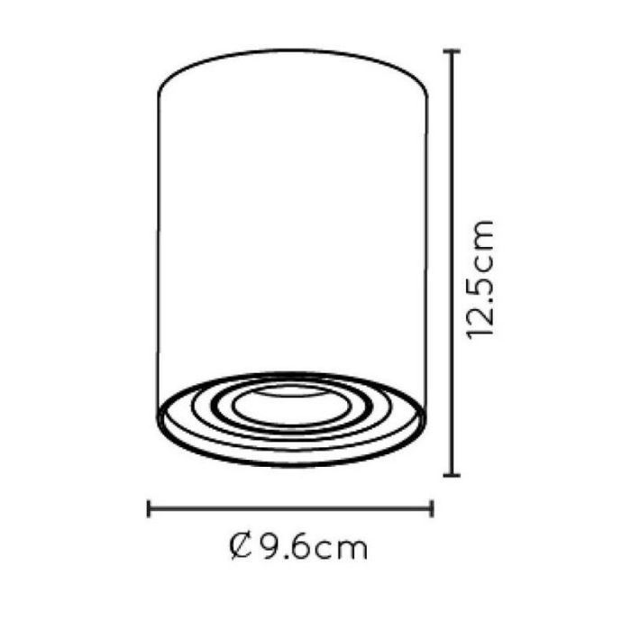 Spot plafond moderne noir, Tube