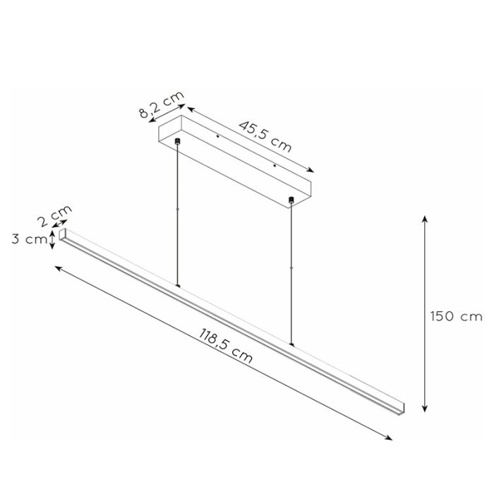 Suspension moderne blanche, Sigma, 30W, 2700K LED