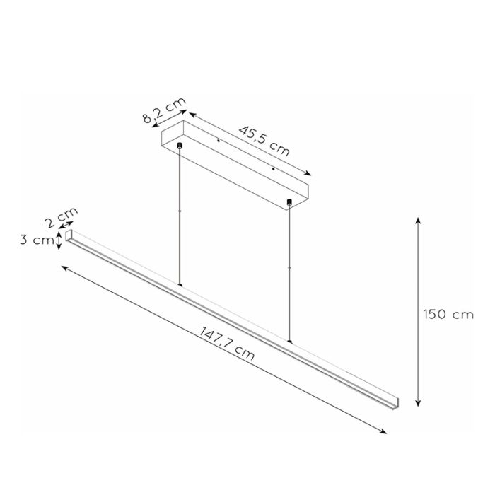 Suspension moderne blanche, Sigma, 36W, 2700K LED