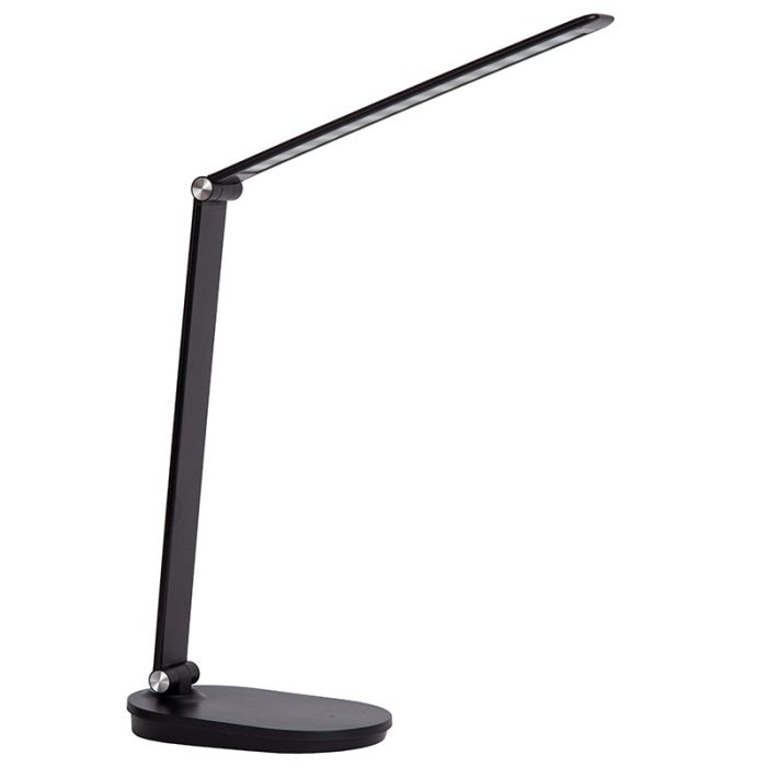 Lampe de bureau moderne noire, Aldwin, 8W, blanc chaud à froid réglable LED, avec variateur tactile