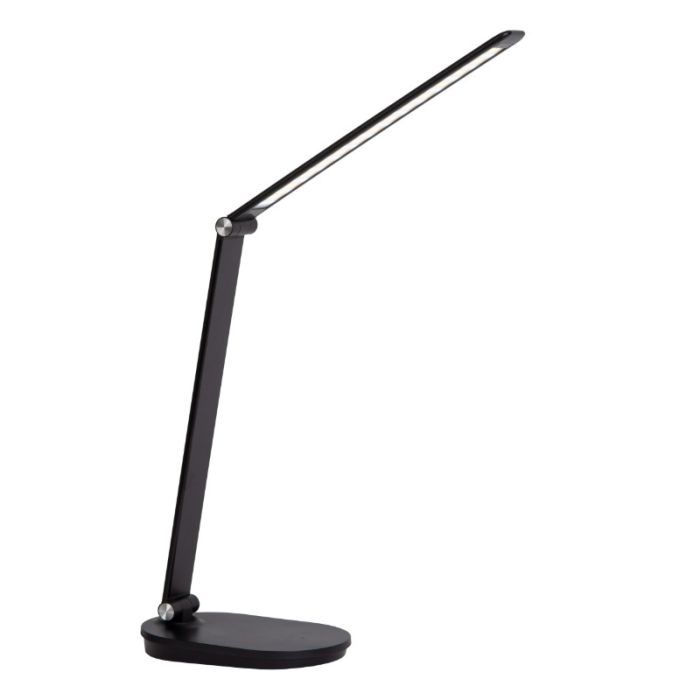 Lampe de bureau moderne noire, Aldwin, 8W, blanc chaud à froid réglable LED, avec variateur tactile