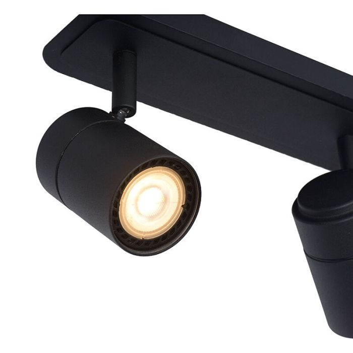 Spot plafond salle de bain moderne noir, Lennert, IP44