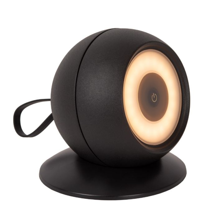 Applique murale rechargeable moderne noire, Lunex, 2W, 3000K LED, IP54, avec interrupteur
