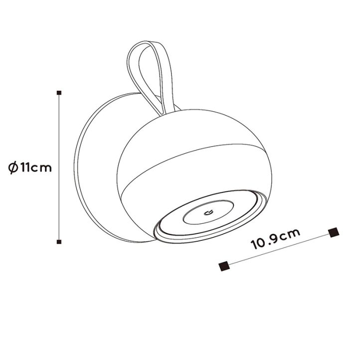 Applique murale rechargeable moderne noire, Lunex, 2W, 3000K LED, IP54, avec interrupteur