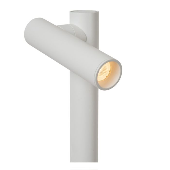 Lampadaire rechargeable moderne blanche, Antrim, 2,2W, 2700K LED, IP54, avec variateur tactile