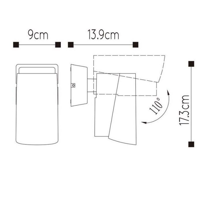 Luminaire extérieur moderne anthracite, Manal, 12W, 3000K LED, IP65