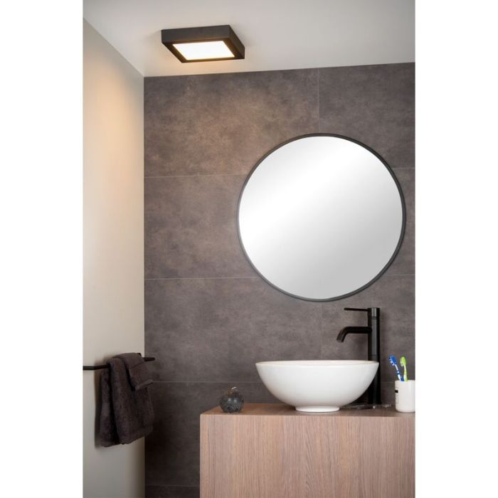 Lampe plafond moderne noire, Brice, 22W, 3000K LED, IP44