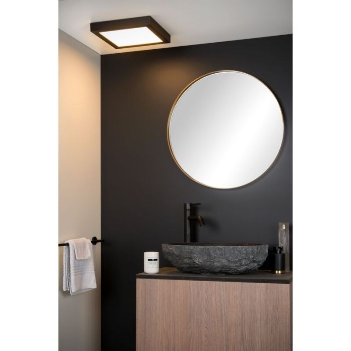Lampe plafond moderne noire, Brice, 30W, 3000K LED, IP44
