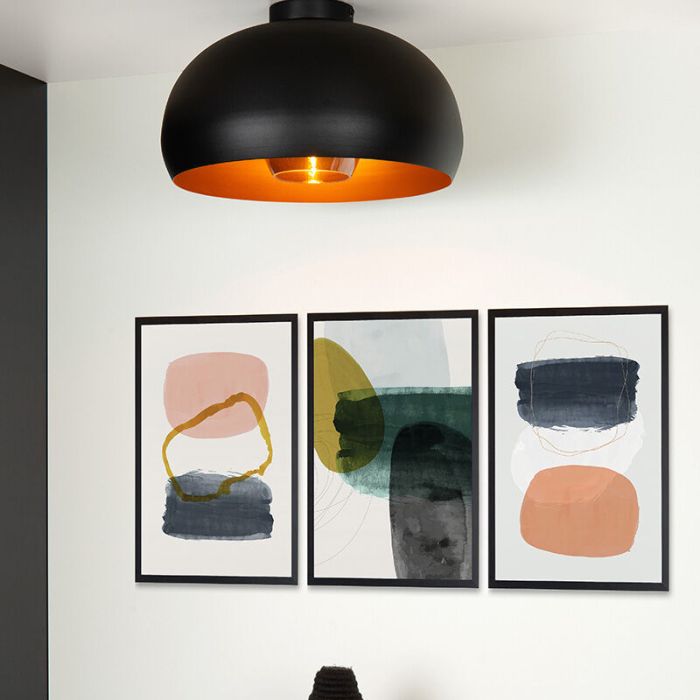 Lampe plafond rétro grise, Sharan