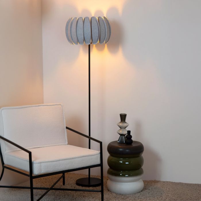 Lampadaire moderne gris, Spencer, avec interrupteur