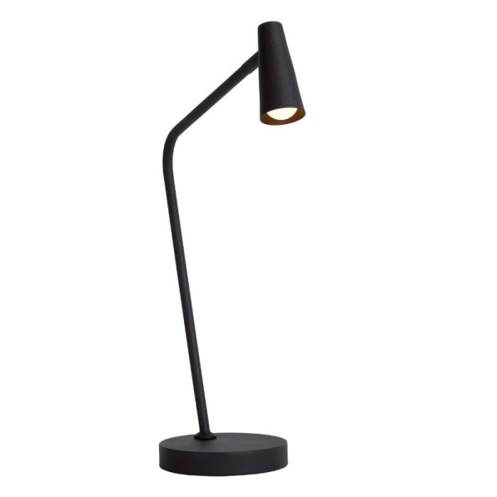 Lampe de table rechargeable moderne noire, Stirling, 3W, 2700K LED, avec variateur tactile