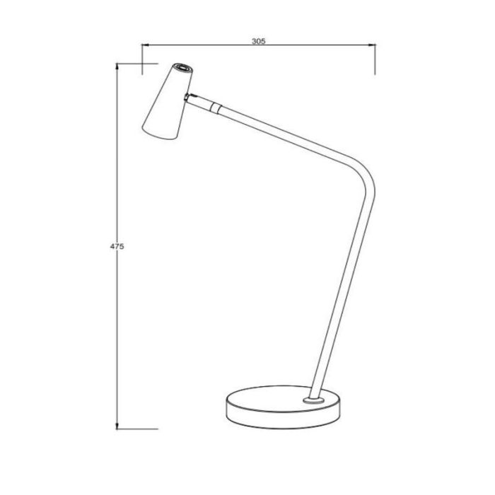 Lampe de table rechargeable moderne noire, Stirling, 3W, 2700K LED, avec variateur tactile