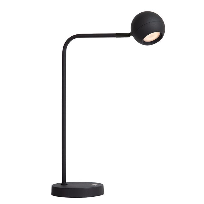 Lampe de table rechargeable moderne noire, Comet, 3W, 2700K LED, avec variateur tactile