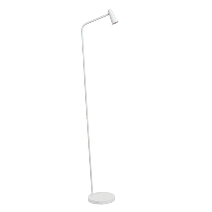 Lampadaire rechargeable moderne blanche, Stirling, 3W, 2700K LED, avec variateur tactile