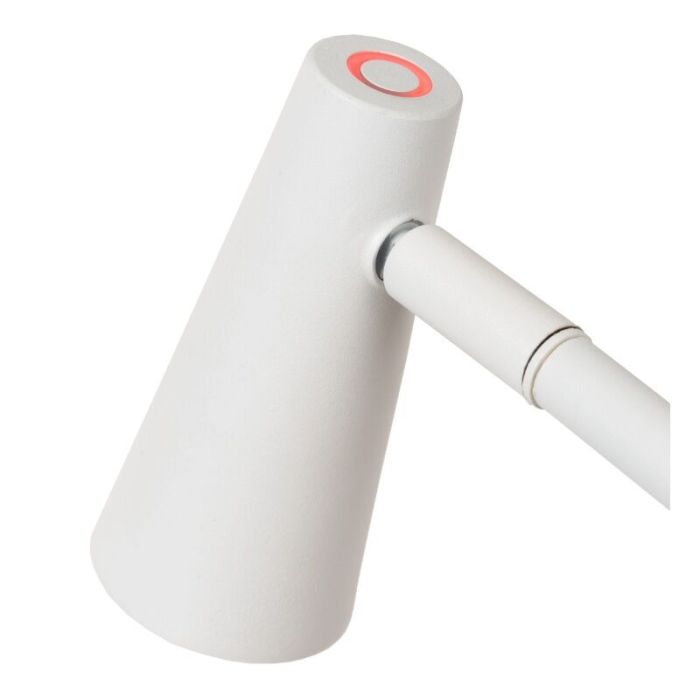 Lampadaire rechargeable moderne blanche, Stirling, 3W, 2700K LED, avec variateur tactile