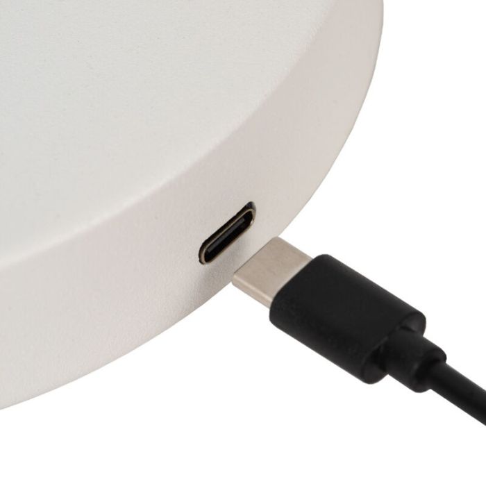 Lampadaire rechargeable moderne blanche, Stirling, 3W, 2700K LED, avec variateur tactile