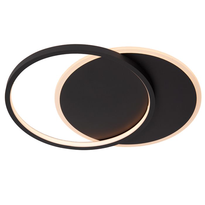 Lampe plafond moderne noire, Axelle, 24W, 2700K LED, gradable en 3 étapes