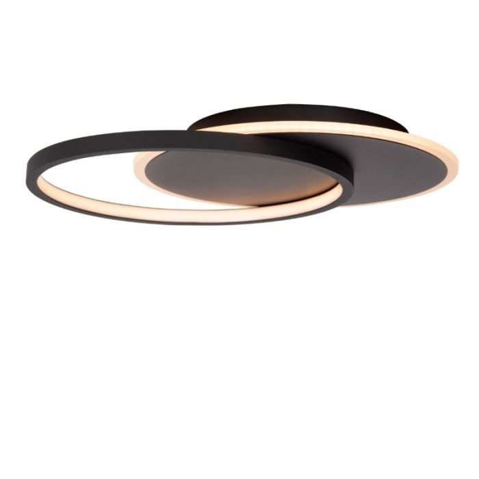 Lampe plafond moderne noire, Axelle, 24W, 2700K LED, gradable en 3 étapes