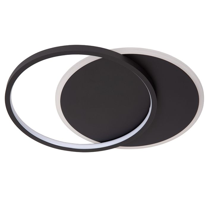 Lampe plafond moderne noire, Axelle, 24W, 2700K LED, gradable en 3 étapes