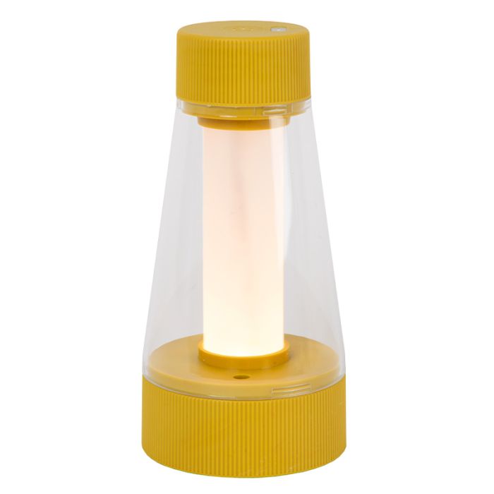Lampe de table d'extérieur rechargeable moderne jaune, Lorali, 1,2W, 2700K LED, IP44, avec variateur tactile