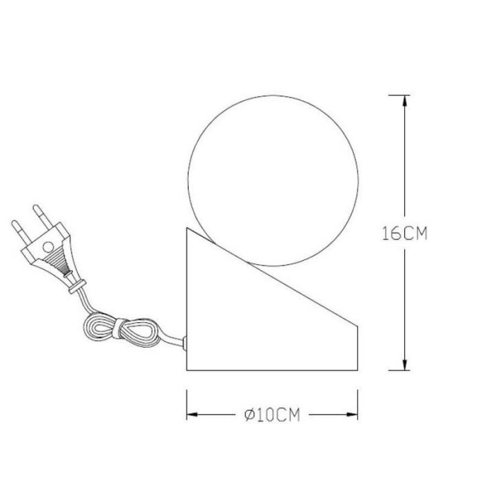 Lampe de table moderne grise, Len, avec interrupteur