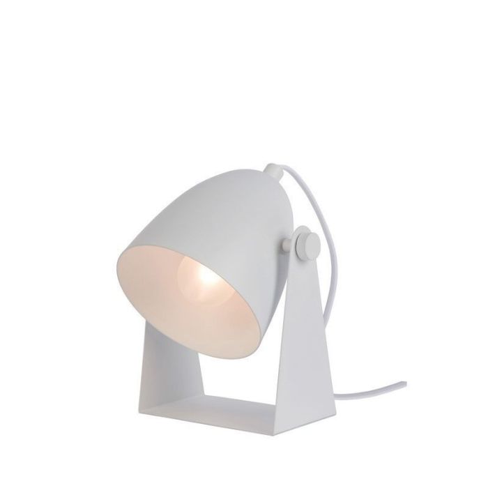 Lampe de table moderne blanche, Chago, avec interrupteur