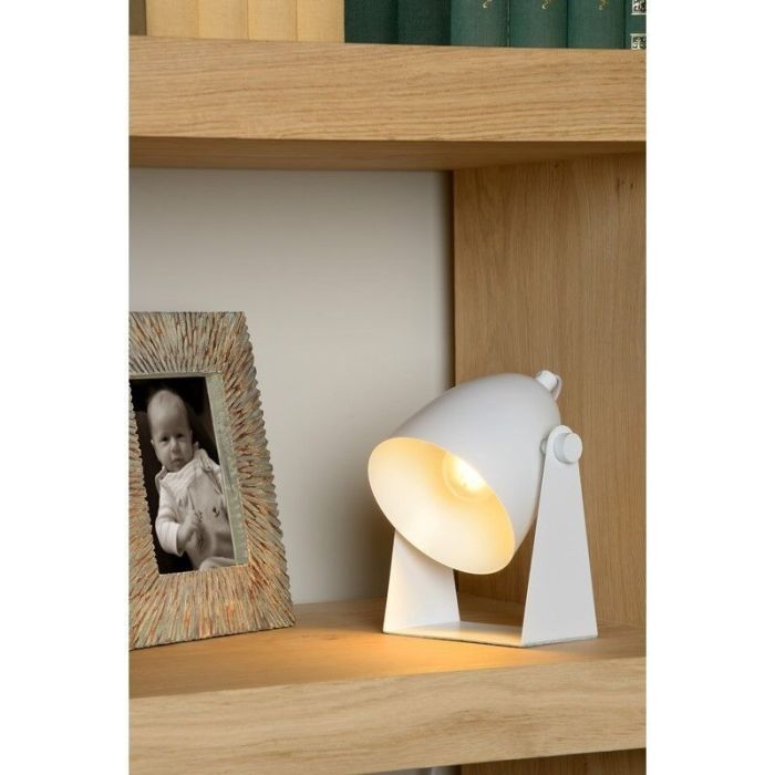 Lampe de table moderne blanche, Chago, avec interrupteur